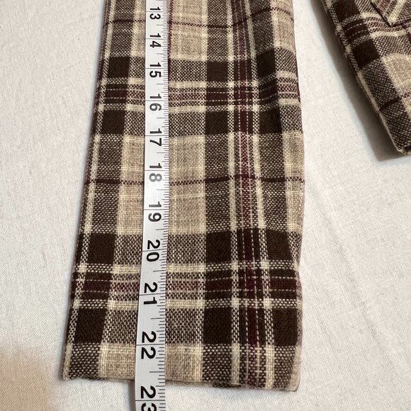 That's Me USA Women's Plaid Wool Blend Blazer Jacket Brown Beige Check Size 11 - Picture 9 of 11
